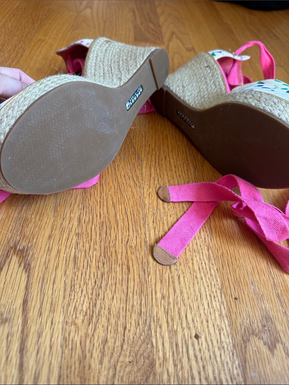 Sperry Pink Multicolor Speckled Lace-Up Espadrille Wedges - Picture 3 of 4